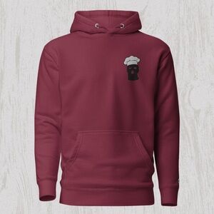 Chef’s Munchies Embroidered Pullover Premium Maroon Hoodie